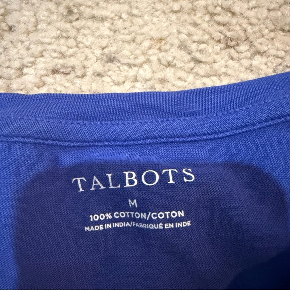 Talbots Royal Blue Christmas Car Presents Top Size Medium - Picture 2 of 8